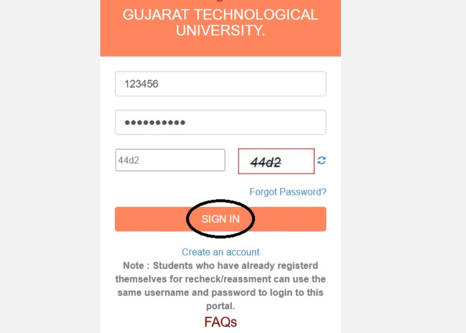 GTU Student Portal Login