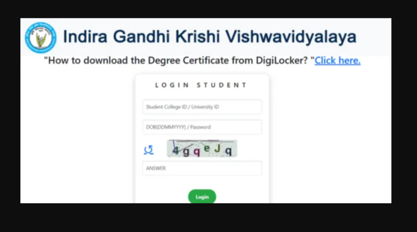 IGKV Student Login Portal