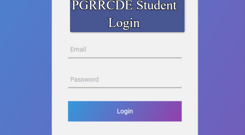 PGRRCDE Student Login