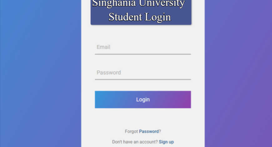 Singhania University Student Login
